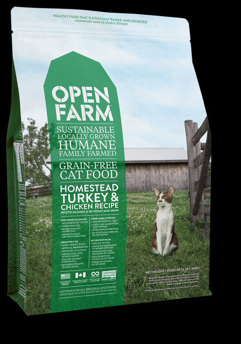 Open Farm Homestead Turkey & Chicken Recipe Grain-Free Dry Cat Food 8lb - Poudre Pet and Feed Supply
